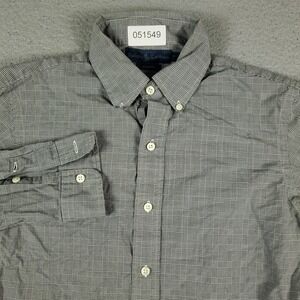 Ralph Lauren Shirt Mens Small Gray Plaid Casual Button Up Long Sleeve *
